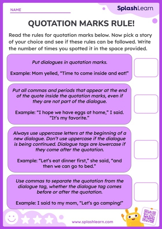 Quotation Marks Say What activity for third graders to practice punctuation placement Third grade worksheet where students add missing quotation marks to sentences
