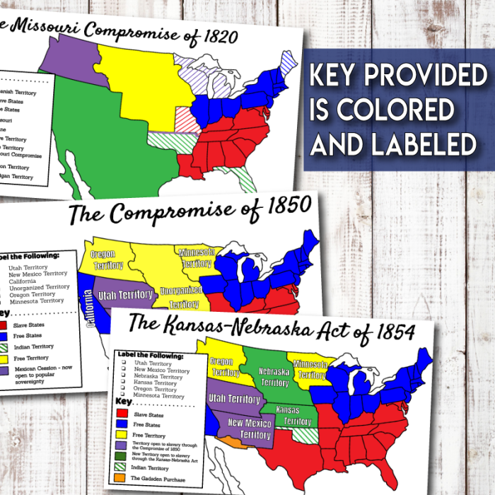 Worksheet illustrating the Missouri Compromise, highlighting its cultural and geographical impact on America. Educational resource for fourth-grade students to explore the significance of the Missouri Compromise.