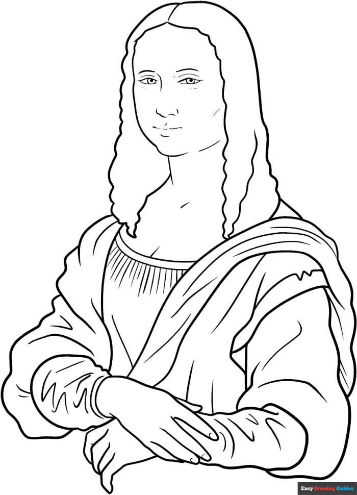 Mona Lisa Coloring Page worksheet for first graders focusing on grammar and mechanics