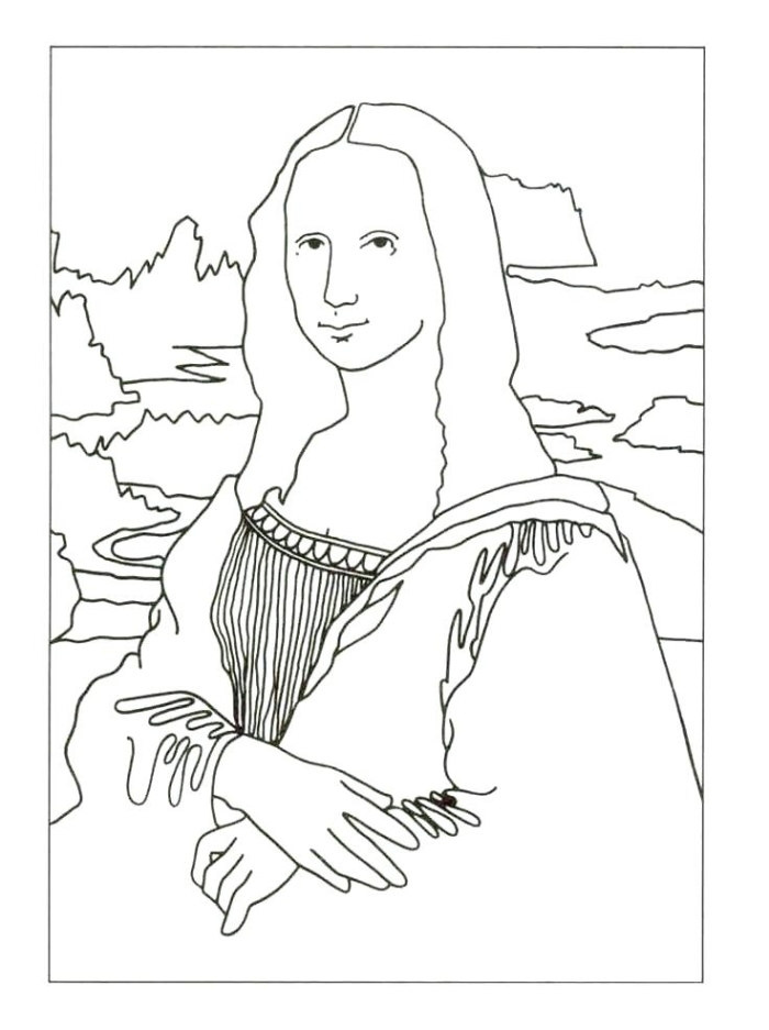 First Grade Mona Lisa Coloring Page worksheet for grammar and mechanics practice