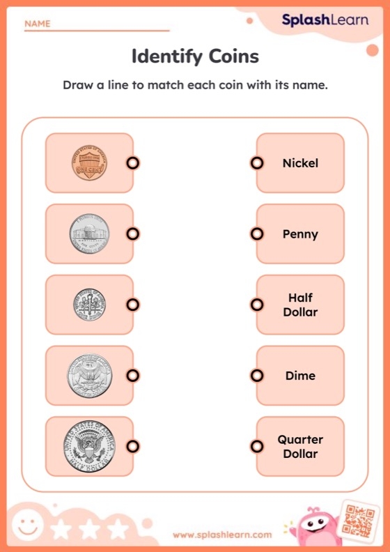 Second graders calculate the total money in each piggy bank for the Money Match worksheet