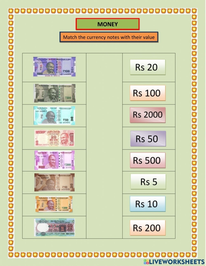 ALT text: Second graders calculate the total amount of money in piggy banks on the Money Match worksheet.