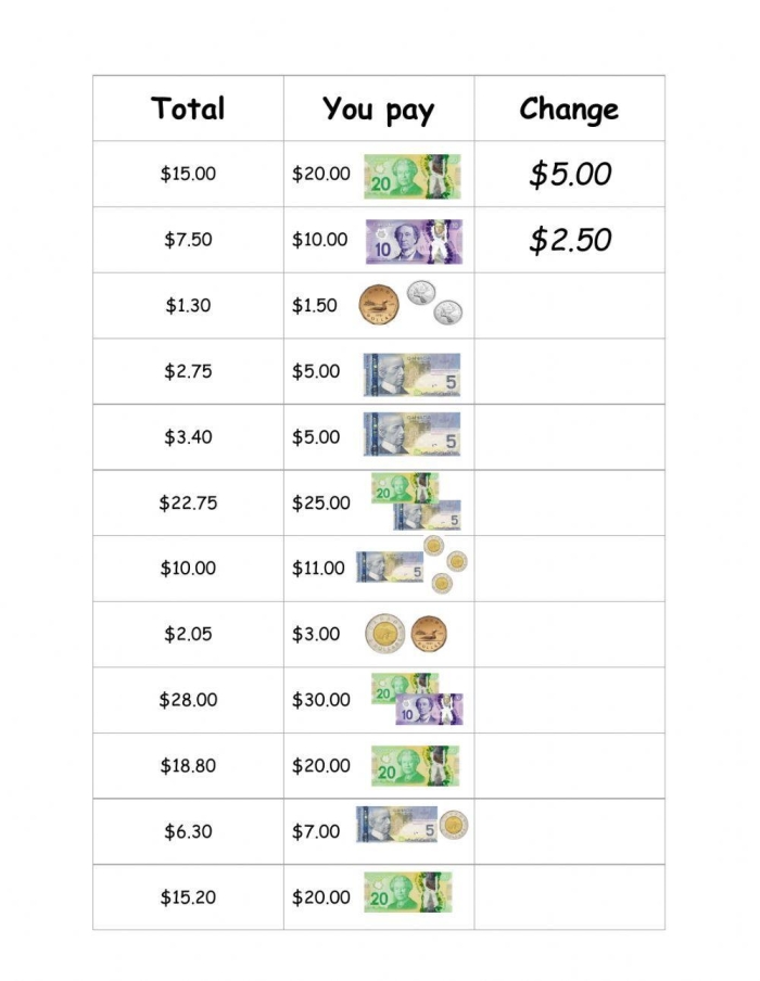 ALT text for worksheet image featuring piggy banks filled with coins for second graders to calculate money amounts