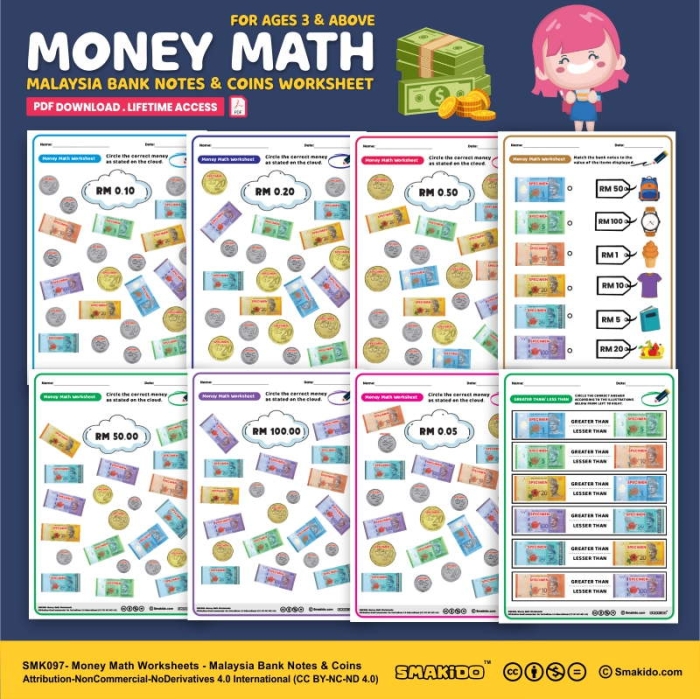 ALT text: Second graders calculating the total money in various piggy banks for the Money Match worksheet.