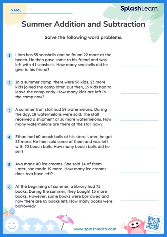 Underwater-themed worksheet with sea creatures tackling multi-step addition and multiplication problems