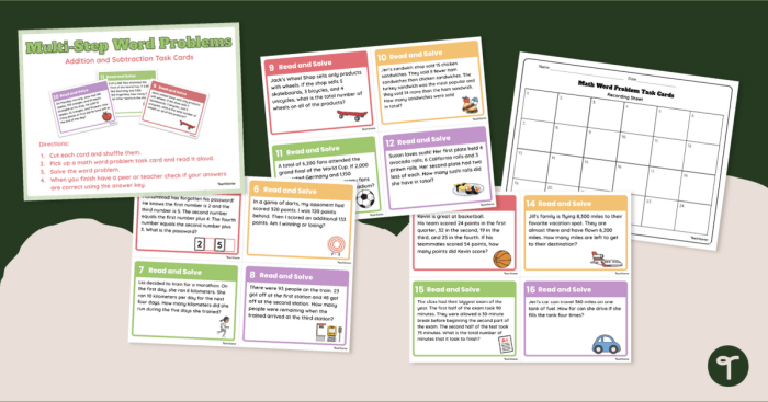 Sea Creatures Word Problems worksheet for third graders focusing on multi-step math challenges, image 23 Underwater-themed worksheet featuring sea creatures for practicing multi-step addition and subtraction word problems