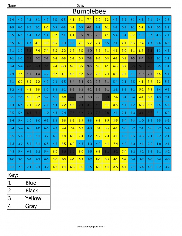 Worksheet featuring 12 addition problems for fourth graders focusing on grammar and mechanics skills Fourth grade students practicing multidigit addition on a Bumble Bee Addition worksheet