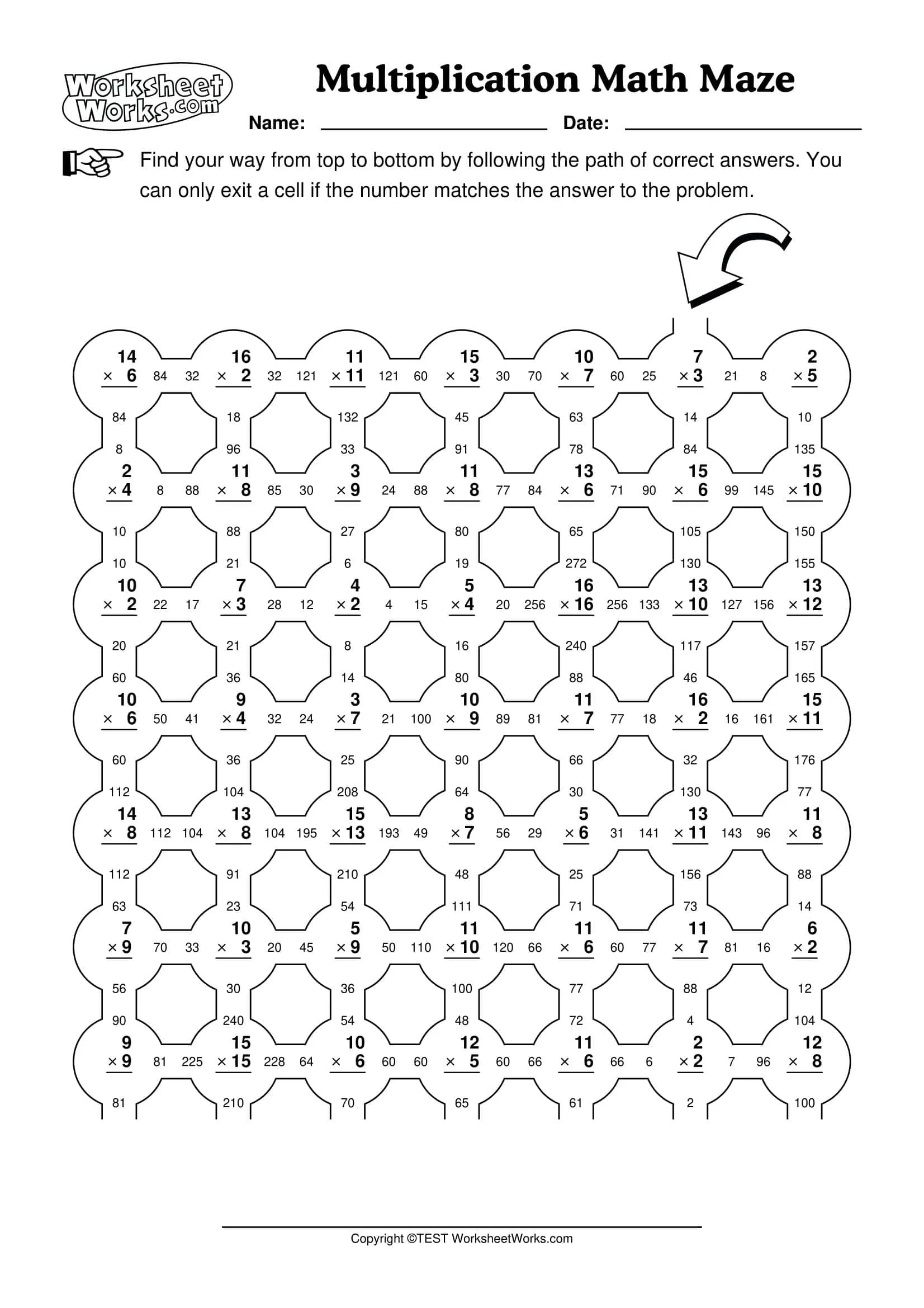 Playful multiplication practice worksheet for third graders in phonics category Third grade phonics worksheet featuring simple multiplication exercises with fun illustrations