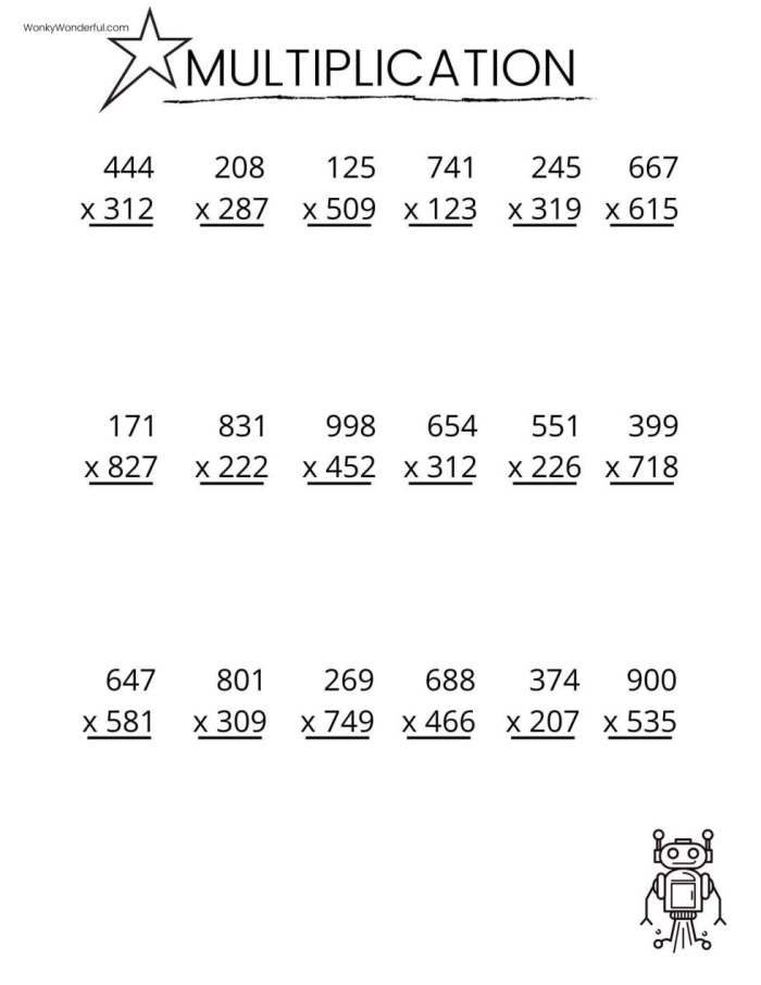 Worksheet for multiplying by five strategies in third grade, image 15 Third grade multiplication worksheet for practice multiplying by 5 with various problems