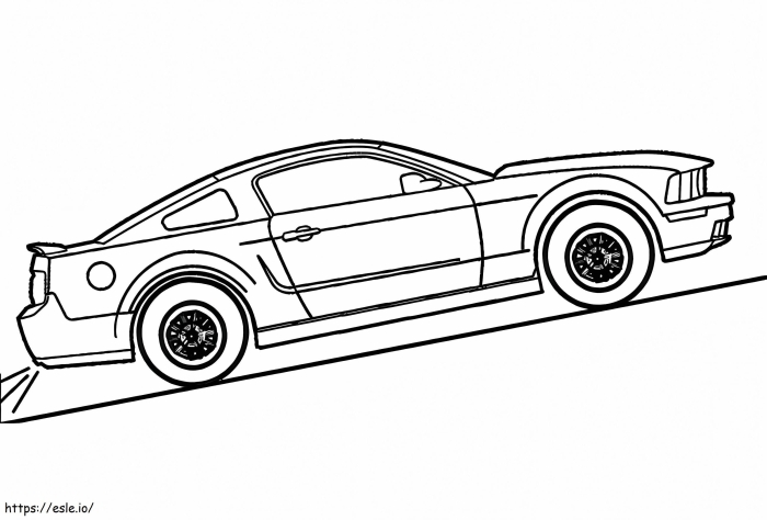 Mustang car coloring worksheet for preschool children