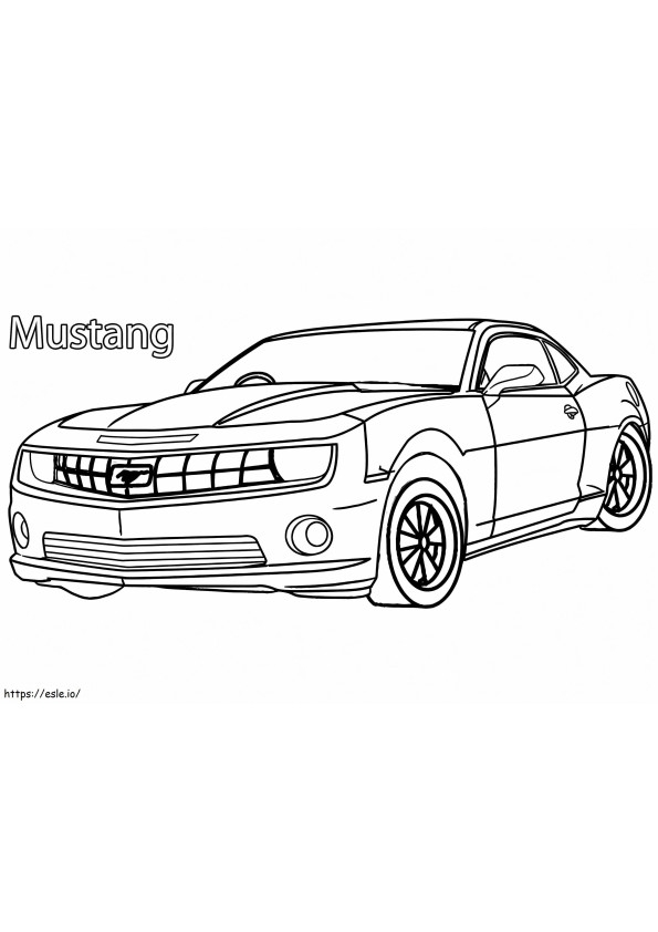 Mustang coloring page worksheet for preschool car enthusiasts