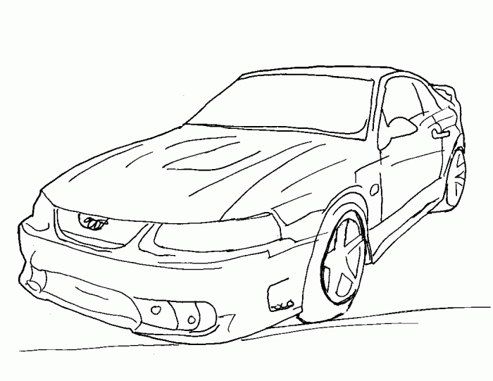 Mustang coloring page worksheet for preschool car enthusiasts
