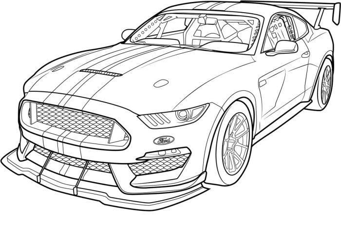 Mustang car coloring page designed for Pre-K children to enjoy creative play