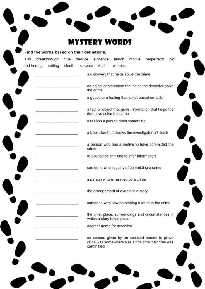 Complete the Mystery Reading Comprehension Activity for Grade 4 Fourth grade students reading a mystery story with clues to complete the ending on a language arts worksheet