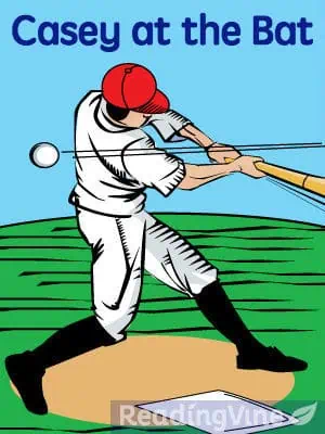Interactive reading comprehension worksheet for the poem "Casey at the Bat" aimed at third-grade students Worksheet with questions for third graders about "Casey at the Bat" to enhance reading comprehension