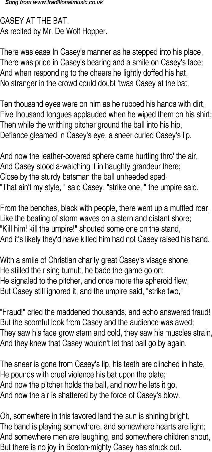 Engaging activity for third graders focused on the narrative poem by Ernest Lawrence Thayer. Worksheet featuring comprehension questions for "Casey at the Bat" to enhance reading skills.