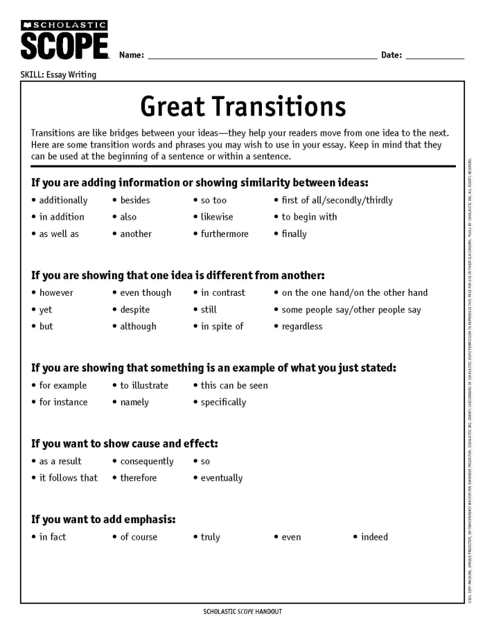 Worksheet featuring transition words for the ugly duckling narrative aimed at second graders