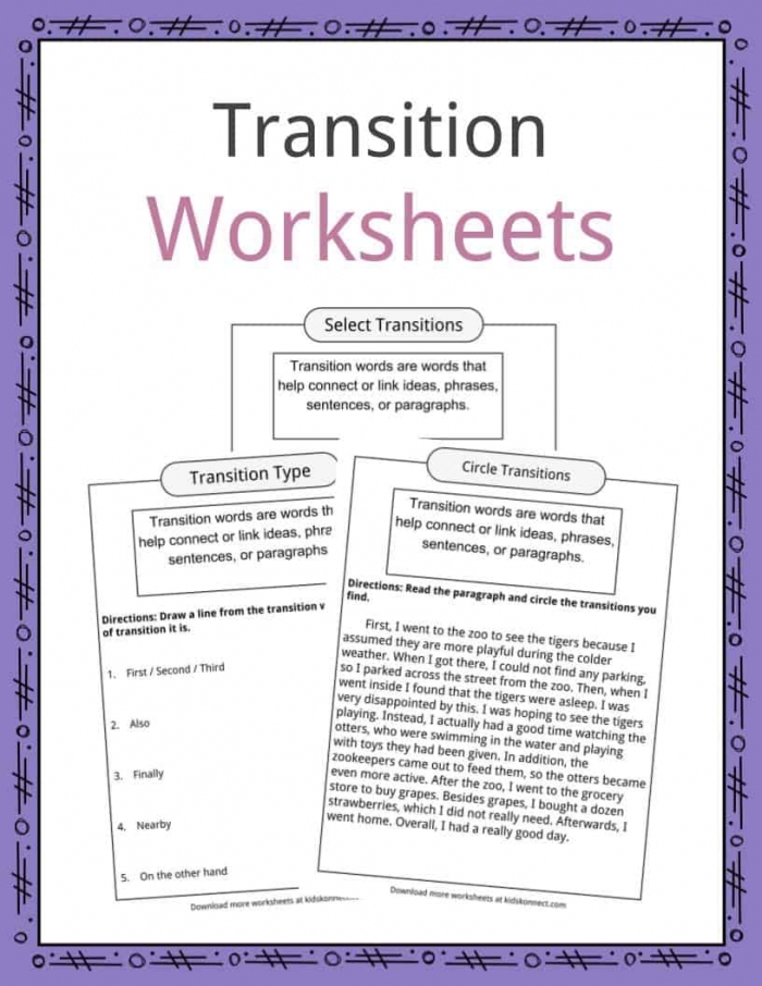 Worksheet featuring transition words for the classic ugly duckling story to enhance narrative skills