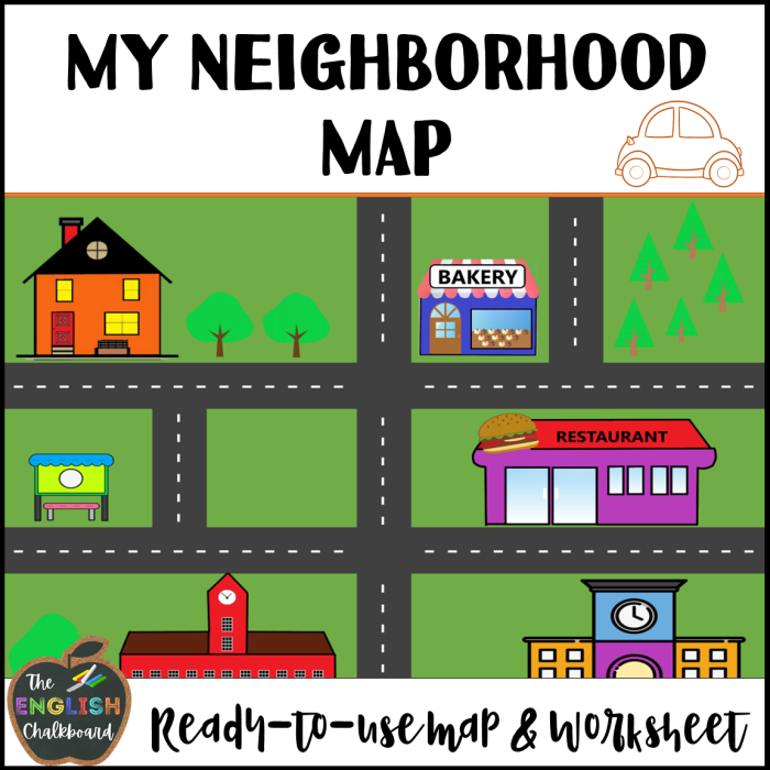 Printable phonics worksheet designed to enhance parts of speech skills Neighborhood Nouns worksheet for second graders focusing on common nouns