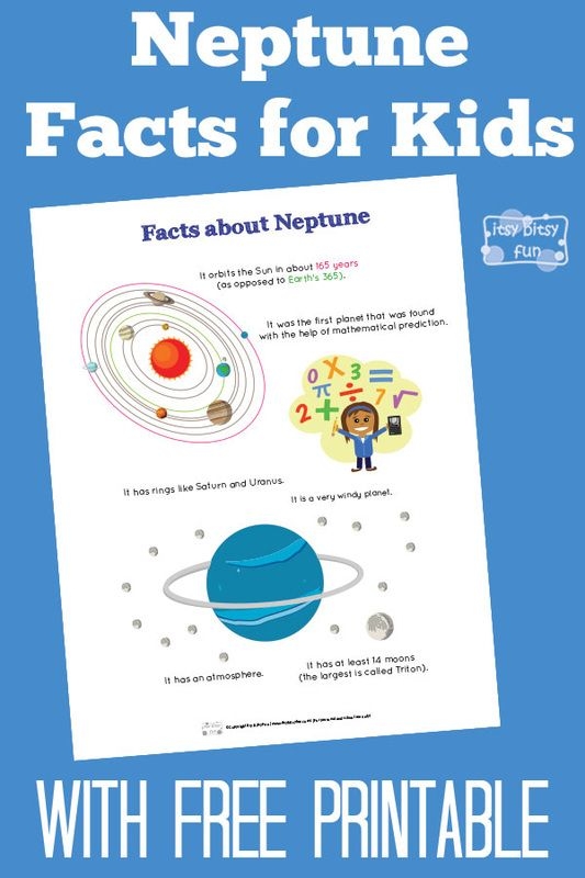 Third Grade handwriting worksheet featuring fun facts about Neptune and the solar system