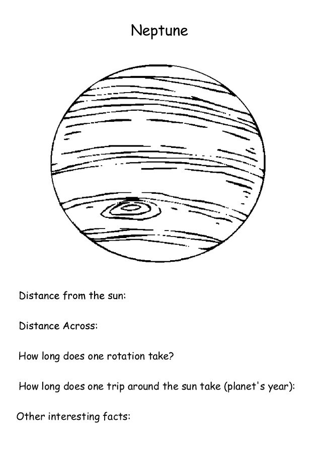 Third grade handwriting worksheet featuring fun facts about Neptune and the solar system