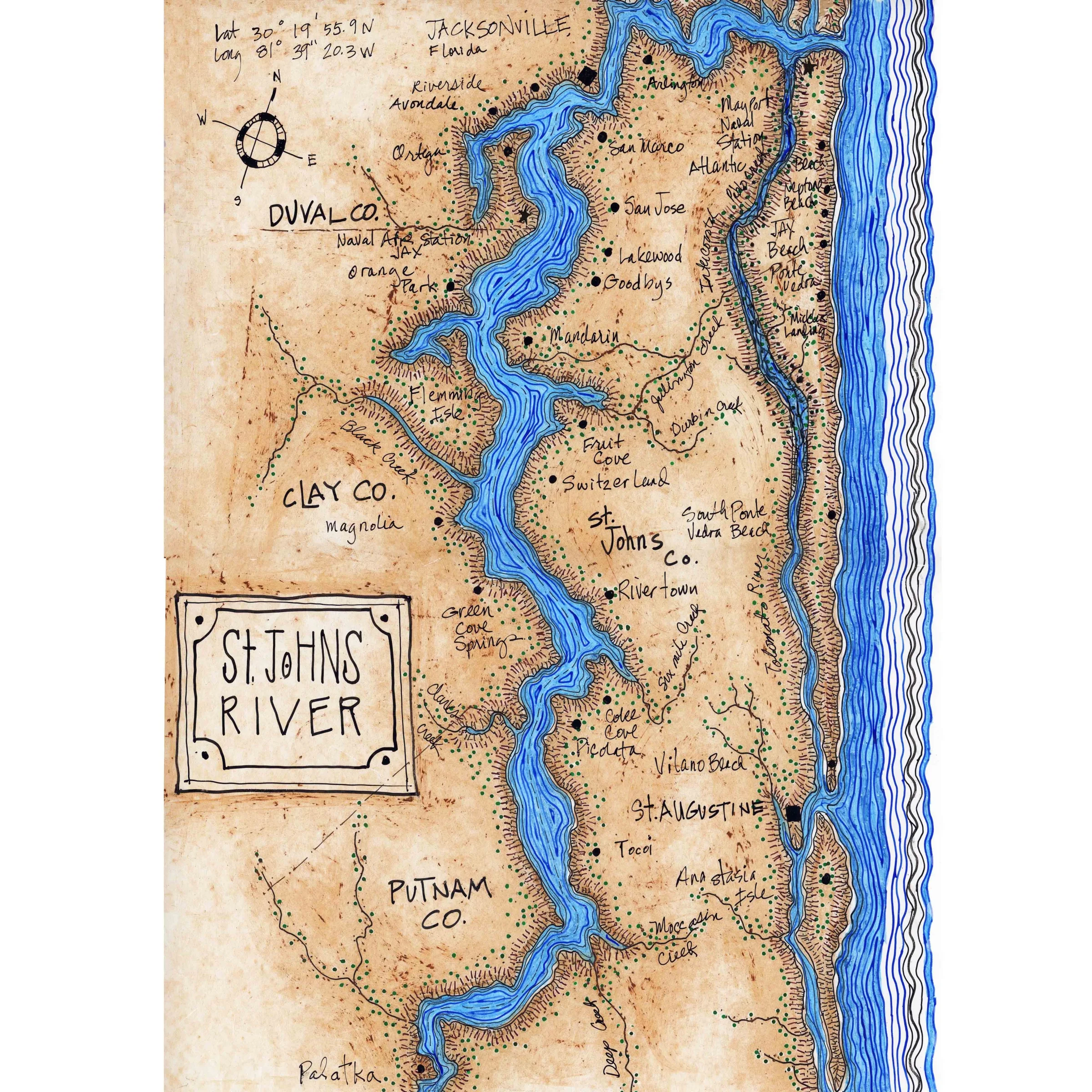 Worksheet featuring nonfiction comprehension exercises about the St. Johns River in Florida for fourth graders
