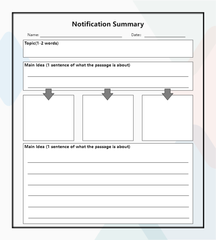 Nonfiction Reading Summary Graphic Organizer for Elementary Students Second grade nonfiction text summary template worksheet with sections for students to organize main ideas and supporting details from informational reading passages