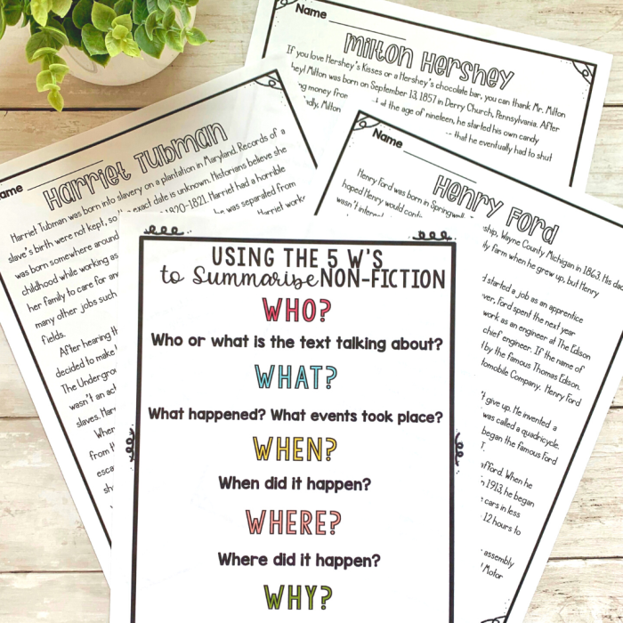 Nonfiction Reading Summary Support Sheet for Elementary Students Second grade nonfiction text summary template worksheet with sections for main topic and key details