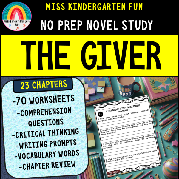 Pre-reading discussion guide worksheet for The Giver, designed for seventh graders