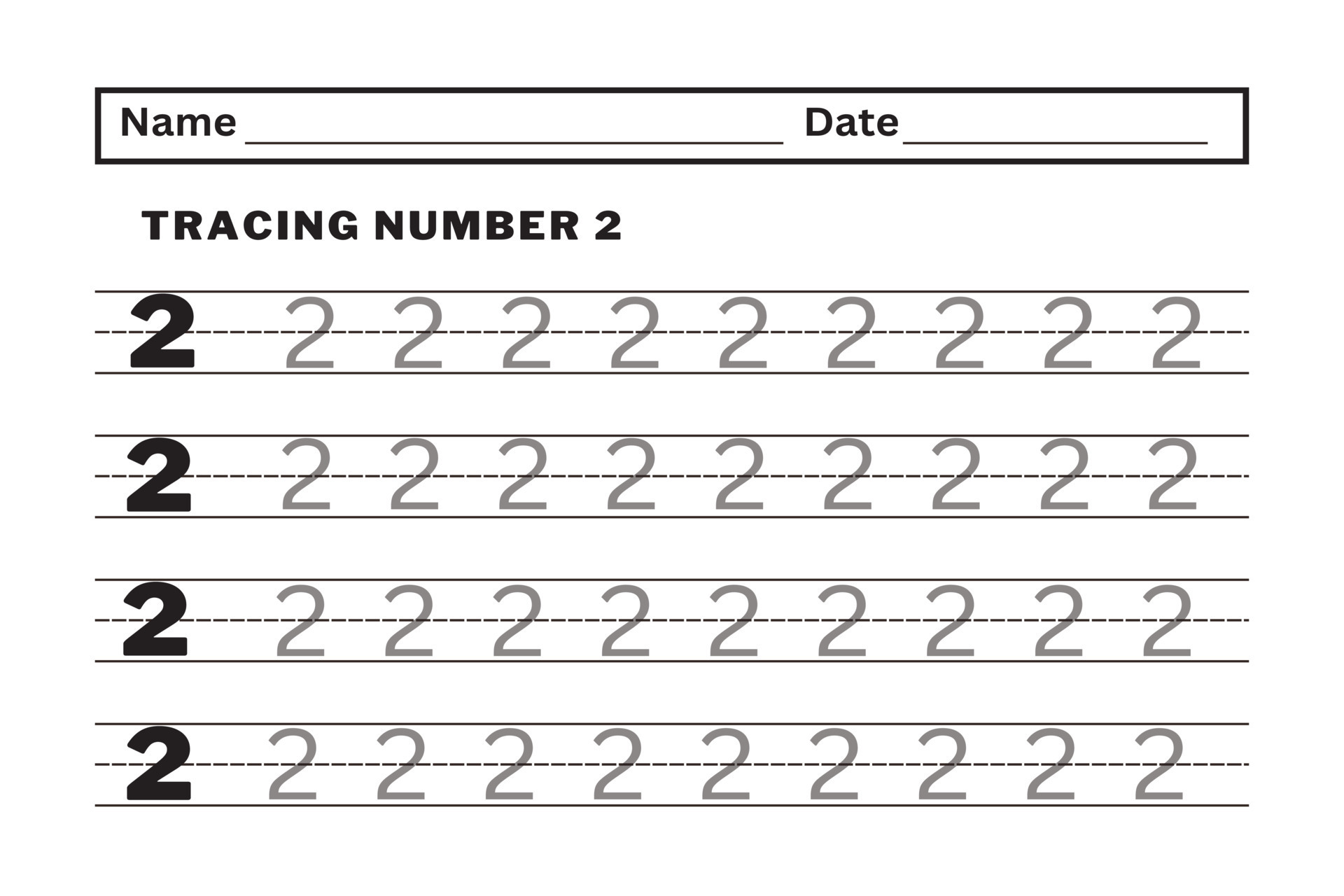 Engaging Life Science activity to count and write number 2 for young children Practice writing the number two on a colorful worksheet for Pre-K learners