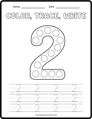 Early math skills worksheet focused on the number two for Pre-K students Practice writing the number two with counting exercises for preschoolers