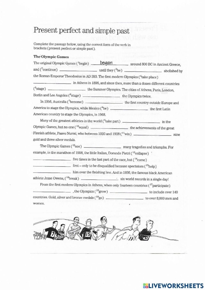 Reading exercise about the first modern Olympics for third graders, image 21 Third grade worksheet focused on the 1896 Olympic Games in Greece