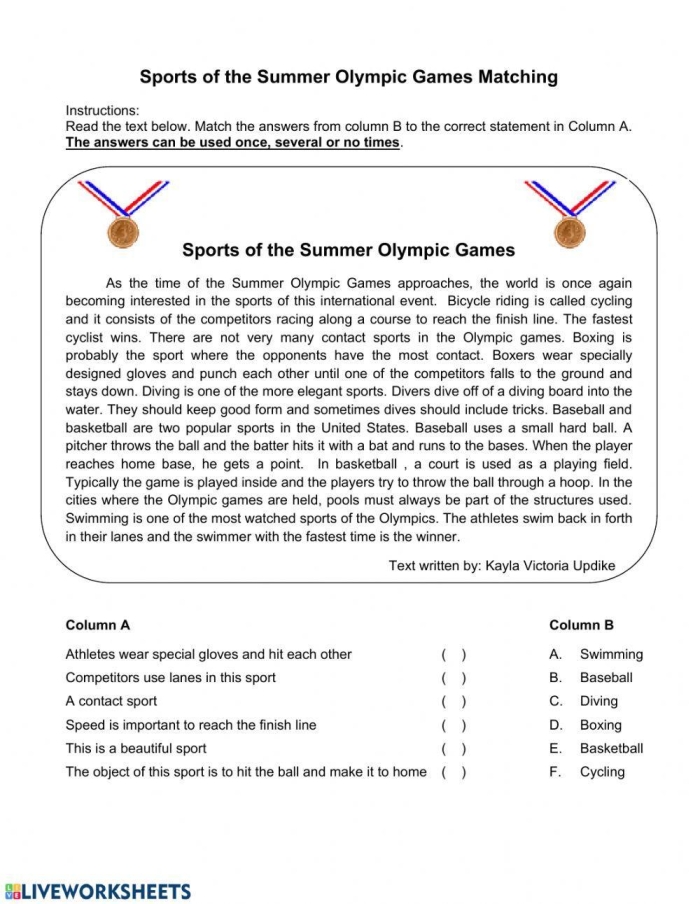 First Grade Olympic Timeline worksheet featuring key moments with fraction exercises