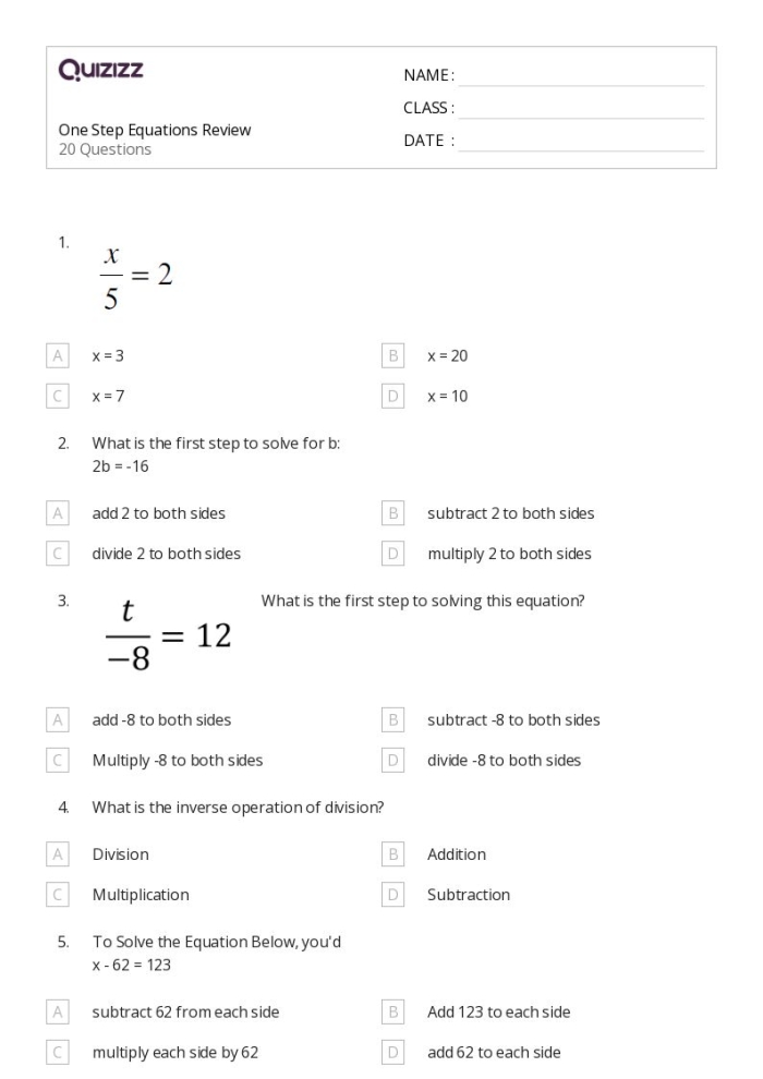 Kids enjoying a game-based one-step equations worksheet while learning algebra concepts