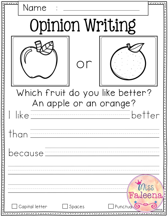 Page 20 of the engaging In My Opinion worksheet for third grade reading and writing skills Third grade student completing the In My Opinion Writing Guide worksheet to organize ideas for an opinion piece