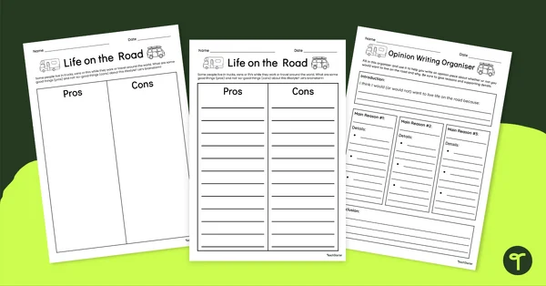 Engaging three-page opinion writing template for third graders, Image 11 Third grade student worksheet titled In My Opinion Writing Guide with planning prompts