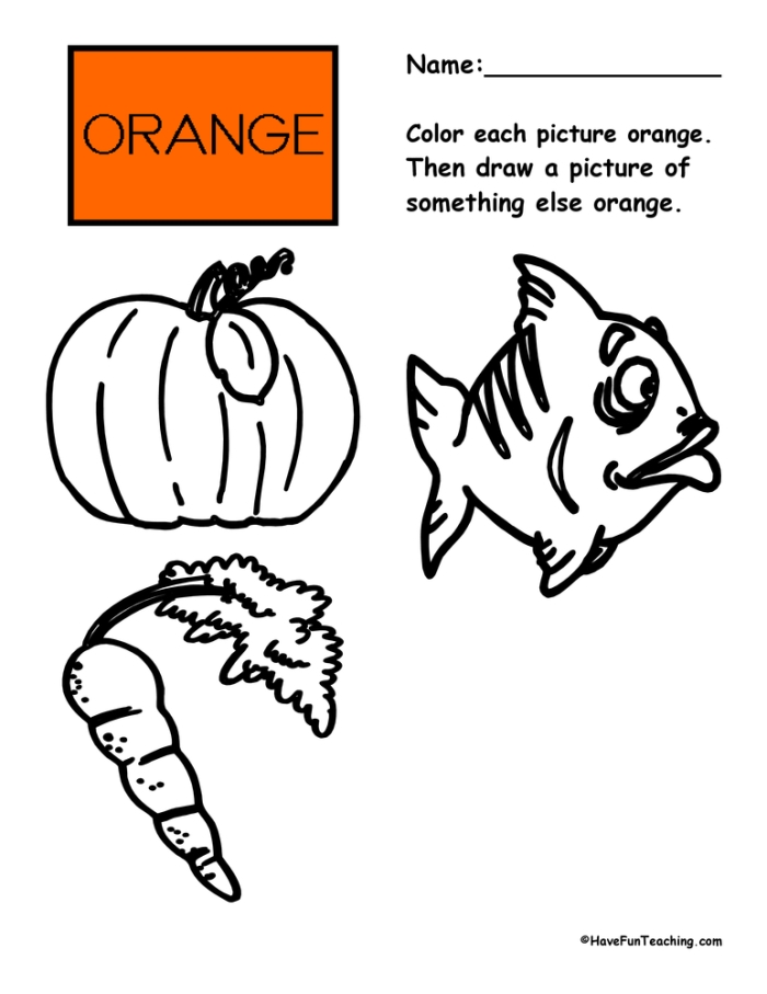 Time and Money worksheet for Pre-K The Color Orange worksheet for Pre-K