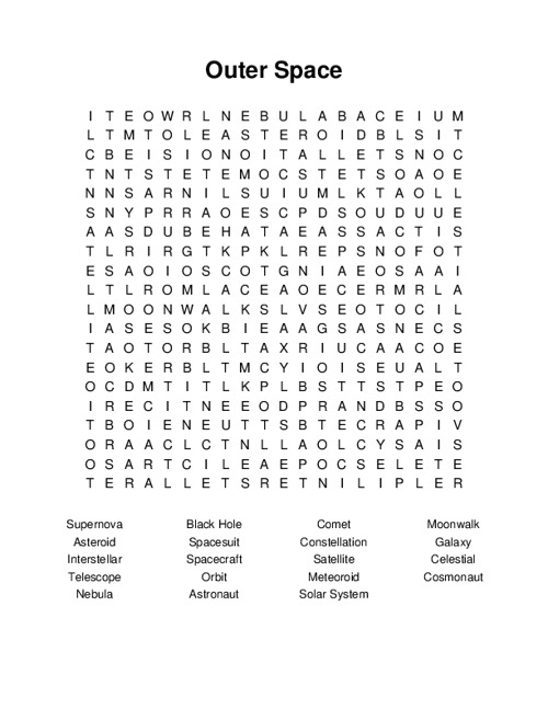 Explore subtraction terms with this space-themed word search worksheet for young learners First Grade Outer Space Word Search worksheet focusing on subtraction vocabulary