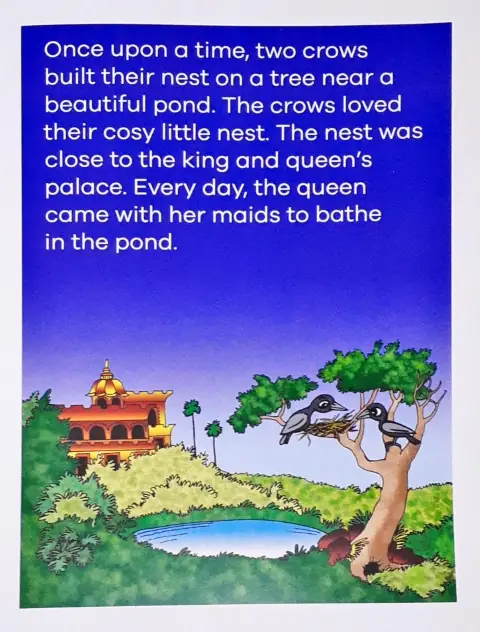 Educational illustration for Panchatantra fable The Gold-Giving Snake worksheet, image twelve Fifth grade worksheet image featuring the Panchatantra story The Gold-Giving Snake in life science