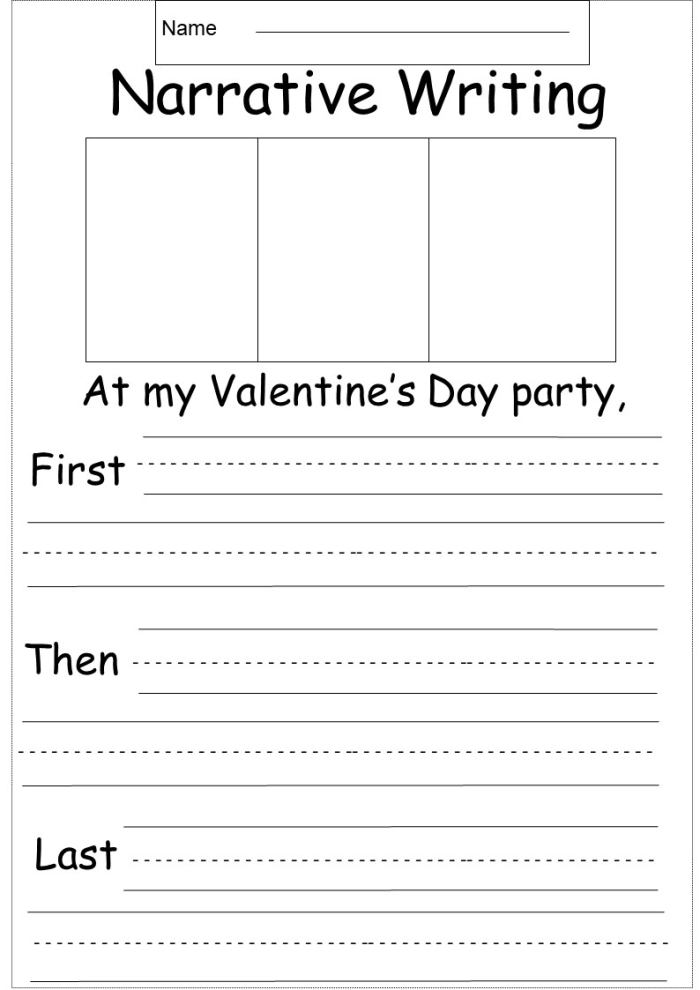 Third grade worksheet on starting new paragraphs in a narrative story