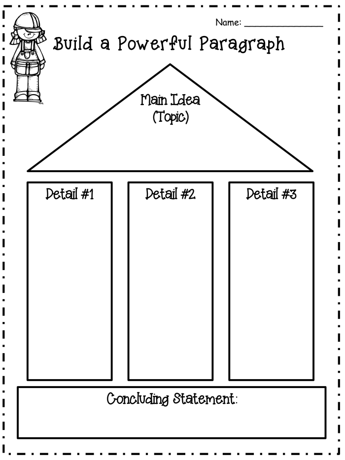 Worksheet image for studying paragraphs using a spy-themed book excerpt, image 3 Fourth grade students analyzing paragraph structure in a worksheet from The Secret Agent Training Manual