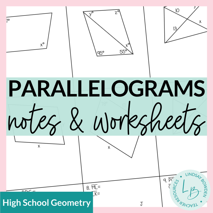 Worksheet 21 for identifying parallelograms and discovering hidden words in geometry practice Third grade worksheet for recognizing parallelograms by coloring shapes to reveal a secret word