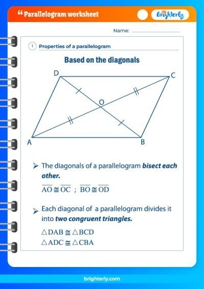 Color and identify parallelograms in this fun geometry worksheet for 3rd graders Third grade worksheet for recognizing parallelograms with a coloring activity