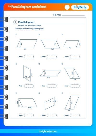 Third Grade Geometry Activity: Identifying Parallelograms and Hidden Word Puzzle Third grade worksheet for recognizing parallelograms with coloring activity