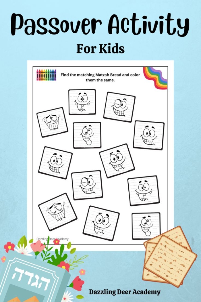 Worksheet illustrating Passover Seder traditions for second graders learning multiplication