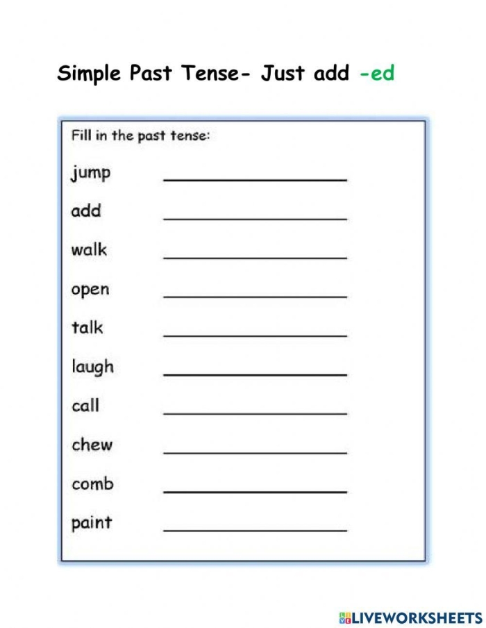 Practice converting sentences to past tense with this engaging grammar worksheet for grade 1 students First grader working on a Get into Grammar: Past Tense worksheet focused on past tense verbs