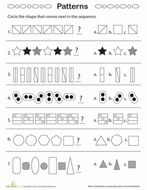 Logical reasoning practice with pattern puzzles for young learners, image 17 Second grade geometric patterns worksheet for completing number sequences