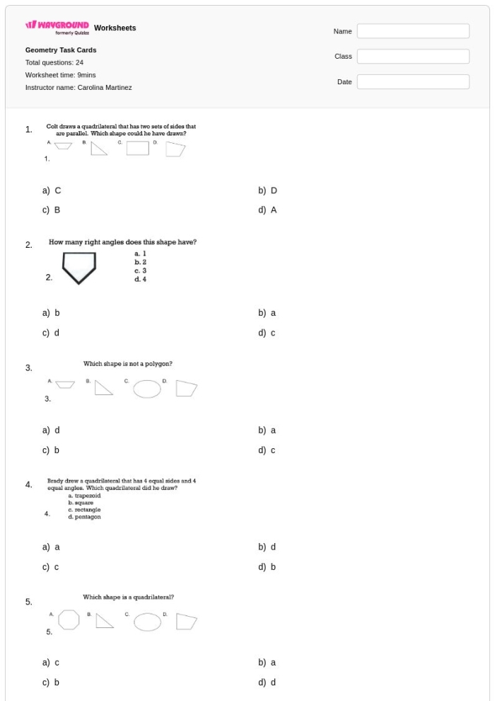 Students engaging with Pedro's Pool Party geometry performance task worksheet. Geometry Performance Task: Transforming Pedro's Backyard for Eighth Grade.