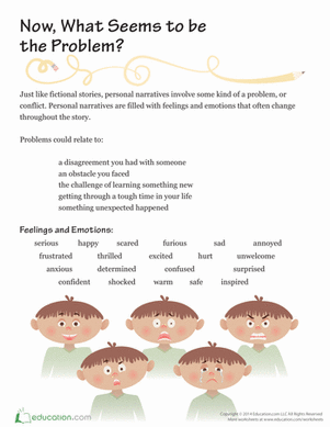 Personal narrative writing activity for third graders exploring their own stories and feelings Third grade phonics worksheet focused on personal narrative writing and self-expression