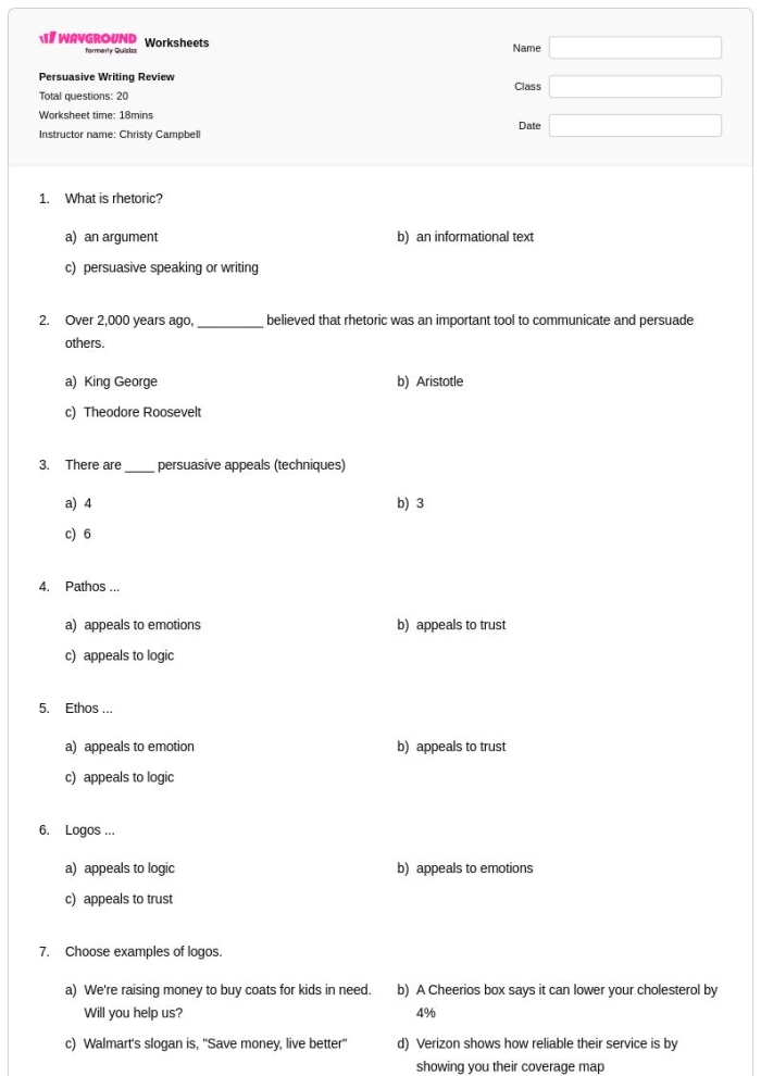 Fourth grade student worksheet for persuasive writing about soda with structured paragraph sections